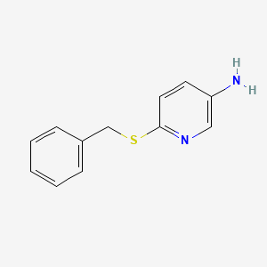 molecular formula C12H12N2S B8354390 2-Benzylthio-5-amino-pyridine 