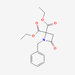 molecular formula C16H19NO5 B8354406 Diethyl 1-benzyl-4-oxoazetidine-2,2-dicarboxylate CAS No. 86694-79-3