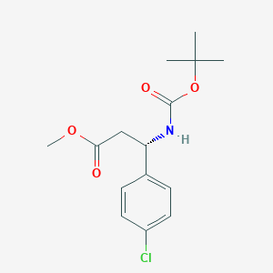 molecular formula C15H20ClNO4 B8355046 Methyl (S)-3-((tert-butoxycarbonyl)amino)-3-(4-chlorophenyl)propanoate 