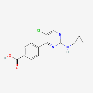 molecular formula C14H12ClN3O2 B8355159 4-(5-Chloro-2-cyclopropylaminopyrimidin-4-yl)benzoic acid 