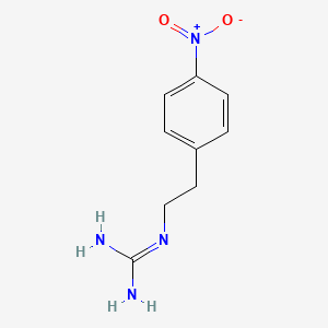 molecular formula C9H12N4O2 B8355396 4-Nitrophenethylguanidine 