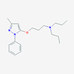 molecular formula C19H29N3O B083554 Pyrazole, 5-(3-(dipropylamino)propoxy)-3-methyl-1-phenyl- CAS No. 15150-37-5