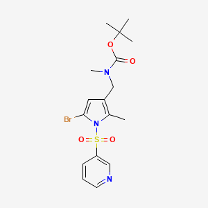 molecular formula C17H22BrN3O4S B8355426 tert-butyl {1-[5-bromo-2-methyl-1-(pyridin-3-ylsulfonyl)-1H-pyrrol-3-yl]methyl}methylcarbamate 
