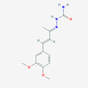 molecular formula C13H17N3O3 B083565 (2E)-2-[(3E)-4-(3,4-Dimethoxyphenyl)but-3-en-2-ylidene]hydrazine-1-carboxamide CAS No. 14894-70-3