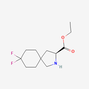molecular formula C12H19F2NO2 B8356552 Ethyl (S)-8,8-difluoro-2-azaspiro[4.5]decane-3-carboxylate 