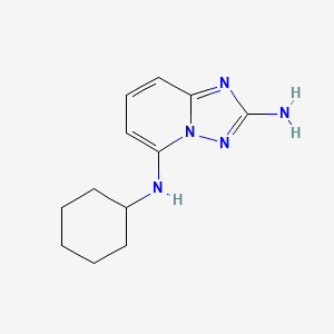 molecular formula C12H17N5 B8356737 N5-cyclohexyl[1,2,4]triazolo[1,5-a]pyridine-2,5-diamine 