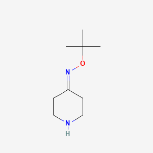 molecular formula C9H18N2O B8356765 piperidin-4-one O-tert-butyl-oxime 