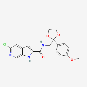 1h-Pyrrolo[2,3-c]pyridine-2-carboxamide,5-chloro-n-[[2-(4-methoxyphenyl)-1,3-dioxolan-2-yl]methyl]-