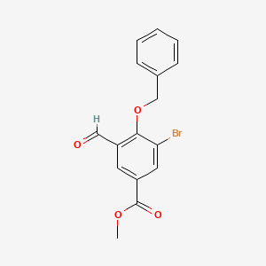 molecular formula C16H13BrO4 B8357651 methyl 4-benzyloxy-3-bromo-5-formylbenzoate 