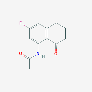 molecular formula C12H12FNO2 B8357864 N-(3-Fluoro-8-oxo-5,6,7,8-tetrahydronaphthalen-1-yl)acetamide 