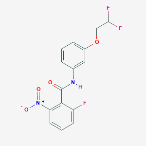 molecular formula C15H11F3N2O4 B8358015 Benzamide,N-[3-(2,2-difluoroethoxy)phenyl]-2-fluoro-6-nitro- 