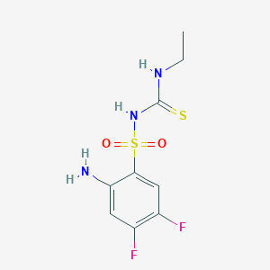 molecular formula C9H11F2N3O2S2 B8358173 N-(2-amino-4,5-difluorobenzenesulfonyl)-N'-ethylthiourea 