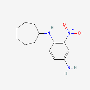 molecular formula C13H19N3O2 B8358358 1-(n-Cycloheptylamino)-2-nitro-4-aminobenzene 