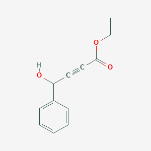 molecular formula C12H12O3 B8358858 Ethyl 4-hydroxy-4-phenyl-2-butynoate 