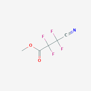 molecular formula C5H3F4NO2 B8358980 Methyl 3-cyano-2,2,3,3-tetrafluoropropionate 