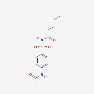molecular formula C14H20N2O4S B8359215 N4-acetyl-N1-hexanoylsulfanilamide 