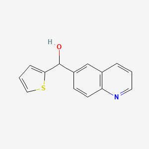 molecular formula C14H11NOS B8359312 alpha-(2-Thienyl)-6-quinolinemethanol 