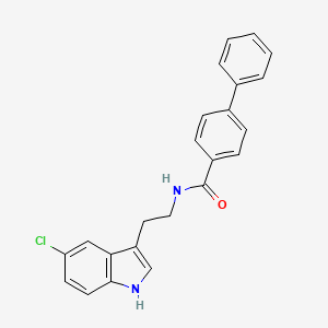 molecular formula C23H19ClN2O B8359316 N-(2-(5-Chloro-1H-indol-3-yl)ethyl)biphenyl-4-carboxamide 