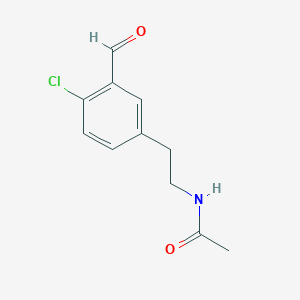 molecular formula C11H12ClNO2 B8359511 N-(2-(4-chloro-3-formylphenyl)ethyl)acetamide 