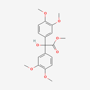 molecular formula C19H22O7 B8359538 Bis-(3,4-dimethoxyphenyl)-hydroxyacetic acid, methyl ester 