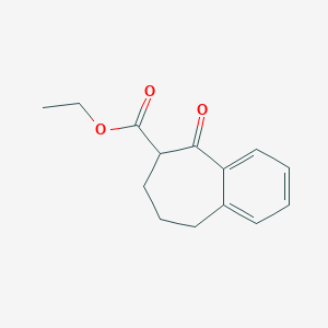 molecular formula C14H16O3 B8359663 ethyl 6,7,8,9-tetrahydro-5-oxo-5H-benzocycloheptene-6-carboxylate CAS No. 6742-27-4