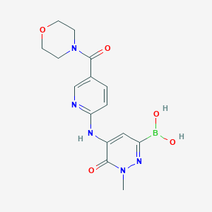 1-Methyl-5-(5-(morpholine-4-carbonyl)pyridin-2-ylamino)-6-oxo-1,6-dihydropyridazin-3-ylboronic Acid