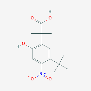 molecular formula C14H19NO5 B8359732 2-(5-Tert-butyl-2-hydroxy-4-nitrophenyl)-2-methylpropanoic acid CAS No. 1246213-44-4