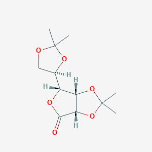 molecular formula C12H18O6 B083598 (3aS,6R,6aS)-6-((R)-2,2-Dimethyl-1,3-dioxolan-4-yl)-2,2-dimethyldihydrofuro[3,4-d][1,3]dioxol-4(3aH)-one CAS No. 14440-56-3