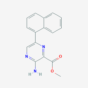 molecular formula C16H13N3O2 B8359868 Methyl 3-amino-6-naphthalen-1-ylpyrazine-2-carboxylate 