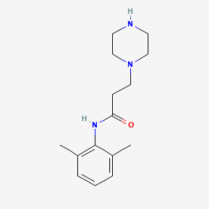 molecular formula C15H23N3O B8359884 N-(2,6-dimethylphenyl)-3-piperazinylpropanamide 