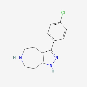 molecular formula C13H14ClN3 B8359946 Pyrazolo[3,?4-?d]?azepine, 3-?(4-?chlorophenyl)?-?1,?4,?5,?6,?7,?8-?hexahydro- 