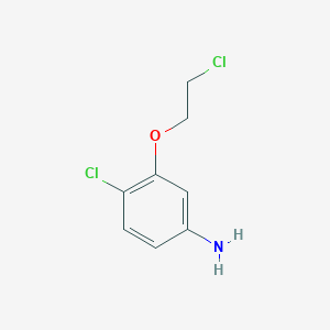 molecular formula C8H9Cl2NO B8360354 4-Chloro-3-[(2-chloroethyl)oxy]aniline 