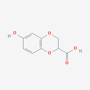 molecular formula C9H8O5 B8360427 6-Hydroxy-2,3-dihydro-1,4-benzodioxin-2-carboxylic acid 