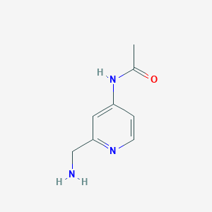 molecular formula C8H11N3O B8360508 N-(2-(Aminomethyl)pyridin-4-yl)acetamide 