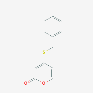 molecular formula C12H10O2S B8360688 4-Benzylthio-2-oxo-2H-pyran 