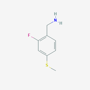 molecular formula C8H10FNS B8360780 2-Fluoro-4-methylsulfanyl-benzylamine 