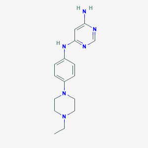 molecular formula C16H22N6 B8360844 N-[4-(4-ethyl-piperazin-1-yl)-phenyl]-pyrimidine-4,6-diamine 