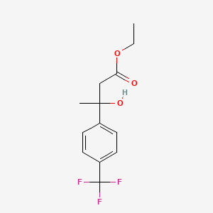 molecular formula C13H15F3O3 B8360860 Ethyl 3-hydroxy-3-[4-(trifluoromethyl)phenyl]butanoate 