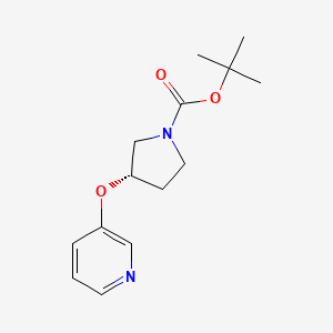 molecular formula C14H20N2O3 B8360875 3-((3S)-N-(tert-butoxycarbonyl)-3-pyrrolidinyloxy)pyridine 