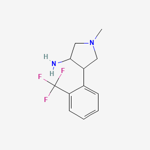 molecular formula C12H15F3N2 B8361065 1-Methyl-4-(2-(trifluoromethyl)phenyl)pyrrolidin-3-amine 