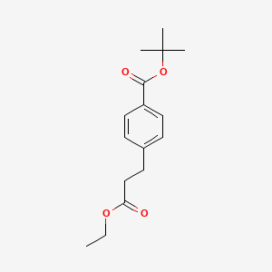 molecular formula C16H22O4 B8361247 Tert-butyl 4-(3-ethoxy-3-oxopropyl)benzoate 