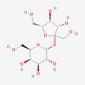 molecular formula C12H22O11 B083614 (2R,3R,4S,5R,6R)-2-[(2S,3S,4S,5R)-3,4-Dihydroxy-2,5-bis(hydroxymethyl)oxolan-2-yl]oxy-6-(hydroxymethyl)oxane-3,4,5-triol CAS No. 13322-96-8
