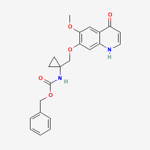 molecular formula C22H22N2O5 B8361506 benzyl (1-(((4-hydroxy-6-methoxyquinolin-7-yl)oxy)methyl)cyclopropyl)carbamate 