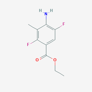 molecular formula C10H11F2NO2 B8361742 Ethyl 4-amino-2,5-difluoro-3-methylbenzoate 