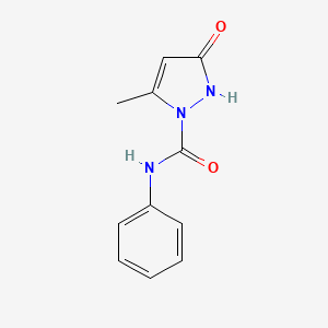 molecular formula C11H11N3O2 B8362122 N-phenyl-3-hydroxy-5-methylpyrazol-1-carboxamide 