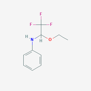molecular formula C10H12F3NO B8362210 N-(1-ethoxy-2,2,2-trifluoroethyl)aniline 