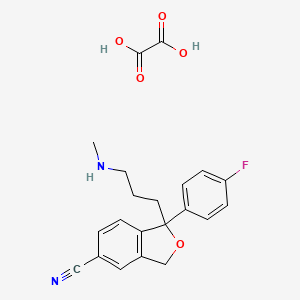 molecular formula C21H21FN2O5 B8362231 1-(4-fluorophenyl)-1-[3-(N-methylamino)propyl]-1,3-dihydro-5-isobenzofurancarbo-nitrile, Oxalate Salt CAS No. 62498-68-4