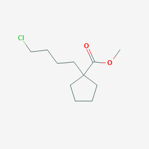 molecular formula C11H19ClO2 B8362245 1-(4-Chlorobutyl)cyclopentanecarboxylic acid methyl ester 