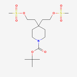 molecular formula C16H31NO8S2 B8362315 tert-Butyl 4,4-bis(2-(methylsulfonyloxy)ethyl)piperidine-1-carboxylate 