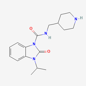 molecular formula C17H24N4O2 B8362387 3-isopropyl-2-oxo-N-(piperidin-4-ylmethyl)-2,3-dihydro-1H-benzimidazole-1-carboxamide 